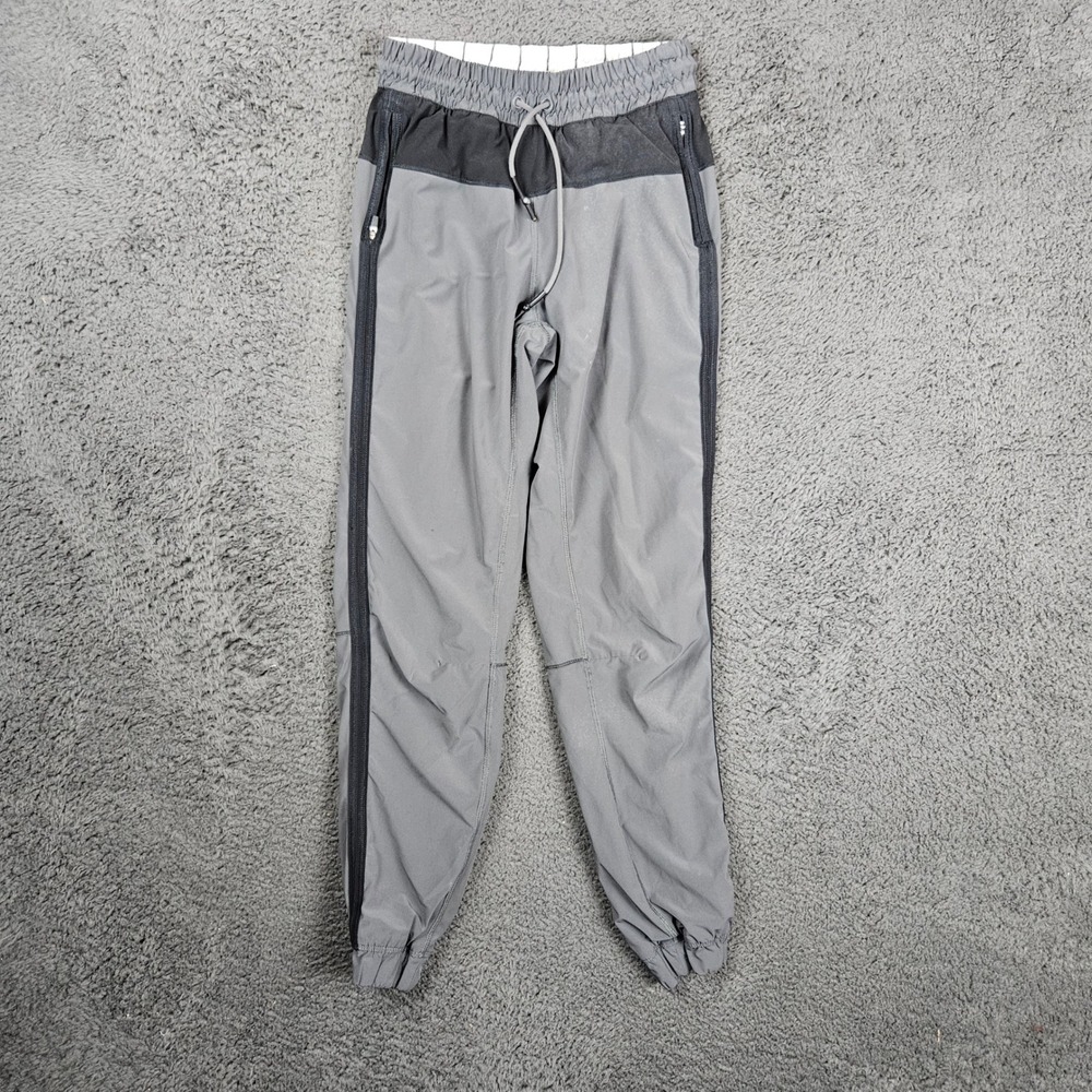 Lululemon Grey Black Track Jogger Pants Athletic Women's Size 23" Waist - Picture 1 of 8